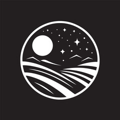 black and white evening night background, editable vector image