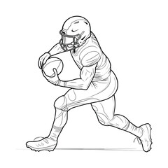 Fototapeta premium American football player line art illustration