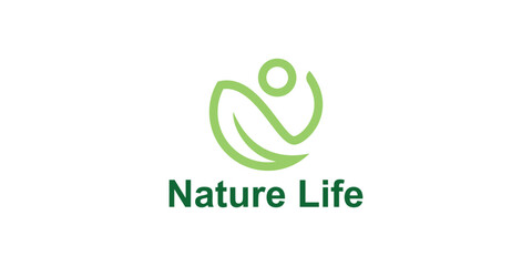 nature and people,leaf,wellness,design logo,symbol,creative,elegant.