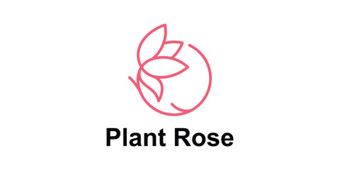rose and circle design symbol,creative,elegant.