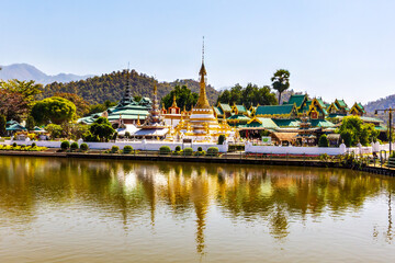 The twin temples of Wat Chong Klang and Wat Chong Kham, Mae Hong Son, Thailand