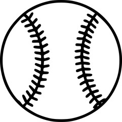 Hand drawing sketch of a baseball line art clip art.