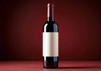 Wine Bottle Mockup with Blank Label. Packaging Display