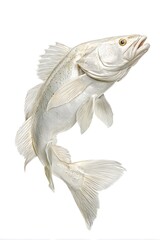fish on white background, generation AI 