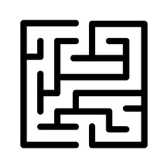Square Maze Puzzle Vector Illustration
