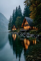 house on the lake, generation AI 