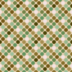 Green olive beige simple polka dot retro