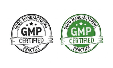 Fototapeta premium GMP certified good manufacturing practice stamp, vector design