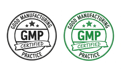 Obraz premium GMP Good Manufacturing Practice certified stamp label