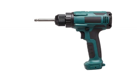 Teal electric drill isolated