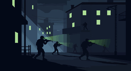 Nighttime Urban Operation Special Forces in Action