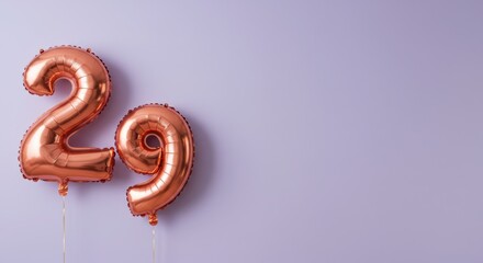 Rose gold balloons number 29