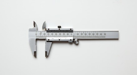Precise metal caliper isolated on white background