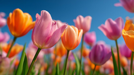 Obraz premium red and yellow tulips