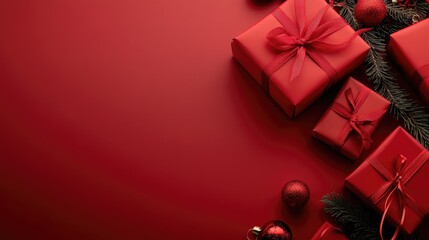 Festive red Christmas gifts