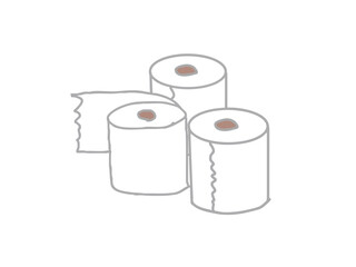 Three toilet paper illustration