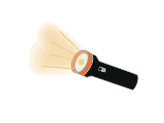Illustration of a lit flashlight