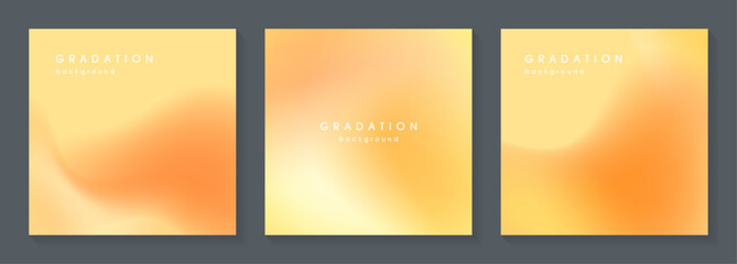 やさしい色の水彩風のグラデーションセット