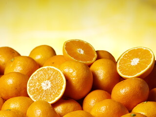 감귤, 귤, 감귤류, 단면, 신선하다, 과일, 비타민c