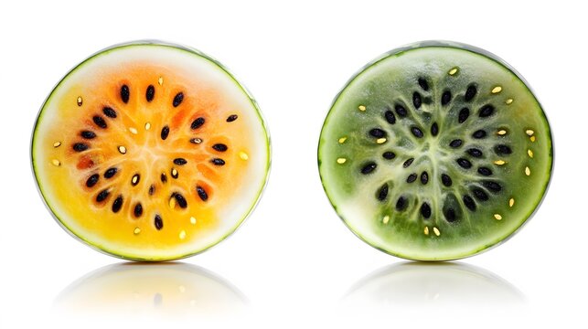Orange and Green Watermelon Slices, Summer Fruit - Powered by Adobe