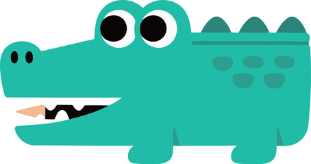 Cartoon Crocodile With Big Eyes And Sharp Teeth