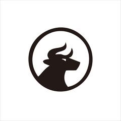Naklejka premium Print bison shadow logo design for your brand and company identity