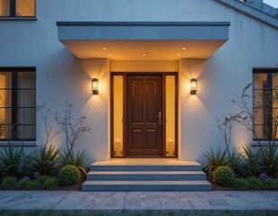 A classic house entrance, inviting design concept