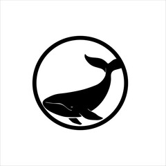 Print Whale shadow logo design for your brand and company identity
