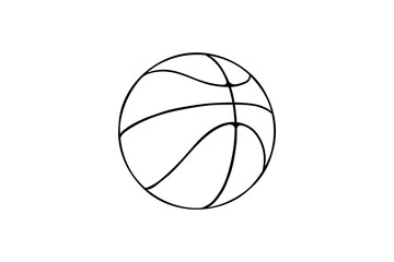 hand drawn basketball line art illustration