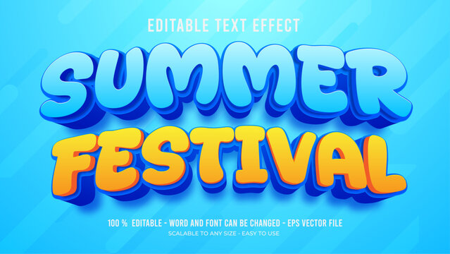 summer festival editable text effect