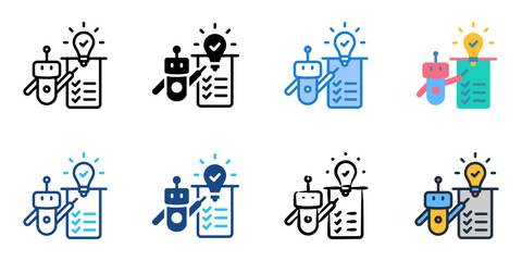 Explainable AI icon set multiple style collection 
