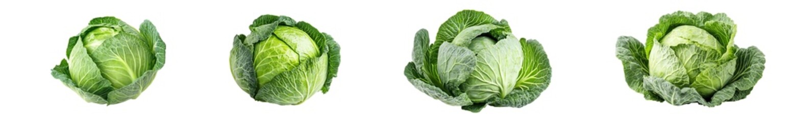 Obraz premium set of cabbages isolated on transparent background
