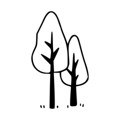 doodle trees drawing