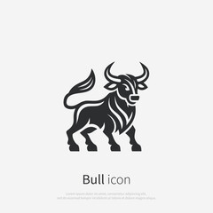 Bull icon silhouette. Bull logo isolated. Vector illustration.