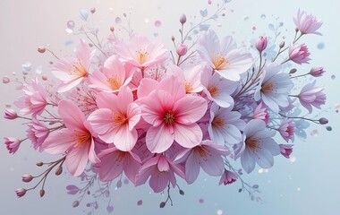Delicate Floral Arrangement, Generative AI Design Element