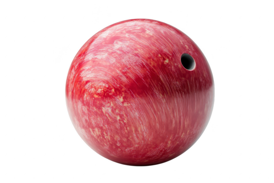 Red bowling ball isolated on a transparent background