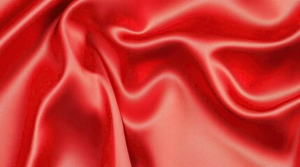 Red silk fabric texture, draped, studio shot, background blur, design