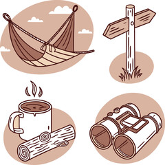 vector set of vintage nautical elements