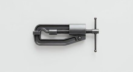 Gray metal tool clamp or wrench close up