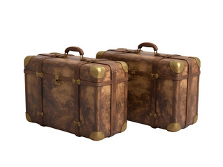 Pair of suitcases - Travel concept. Suitcase isolated on transparent png - 3d illustration. Generated with AI 
