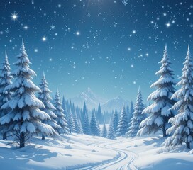Enchanting Winter Wonderland Anime Snowscape