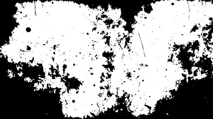 Grunge Splatter Texture with Distressed Edges, High Contrast Urban Grunge Overlay for Background or Masking