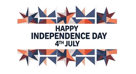 Fototapeta premium Happy Independence Day 4th July with Stars Border Celebration Design