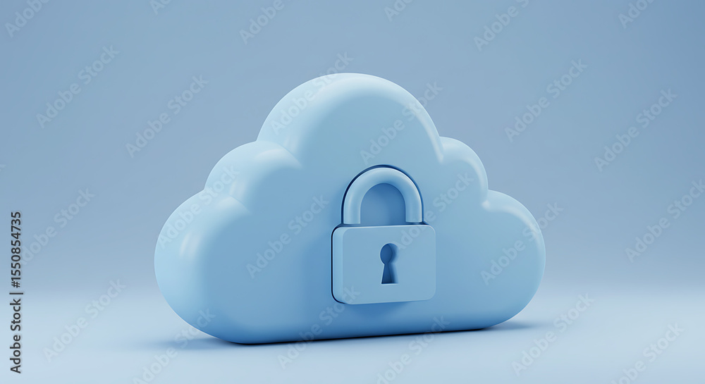 Poster cloud data security: a conceptual image showcasing the protection of digital information within a se