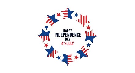 Patriotic Star Wreath Design for American Independence Day Celebration with Festive Flair