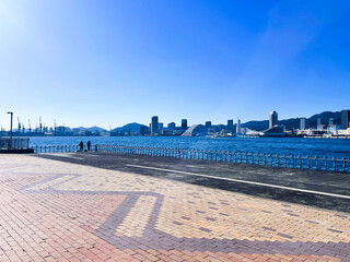 ポートアイランドの北公園から見える景色