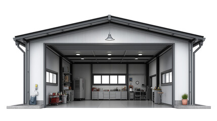 Car garage isolated on white and transparent background, cut out png