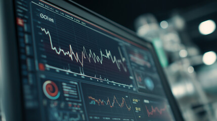 Obraz premium Oil market trends graph analysis business sector digital display technology environment data visualization insights