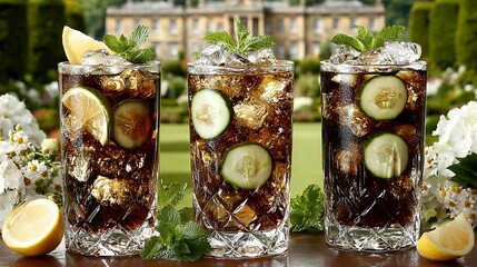 Fresh chocolate desserts with artistic presentation