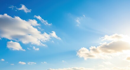 Obraz premium Heavenly Azure: A Canvas of Clouds and Sunshine